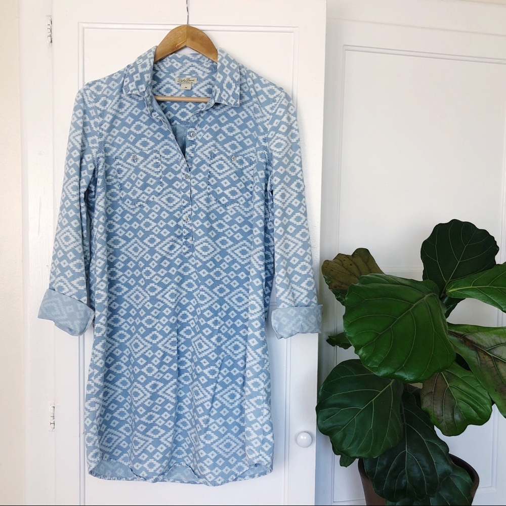 Lucky Brand Chambray Tunic Southwest Style M